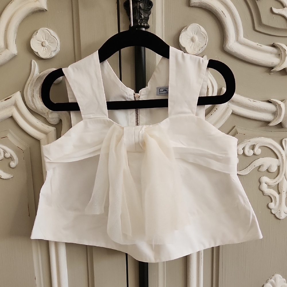 Mimisol Girls Elegant White Kids Top Size 4